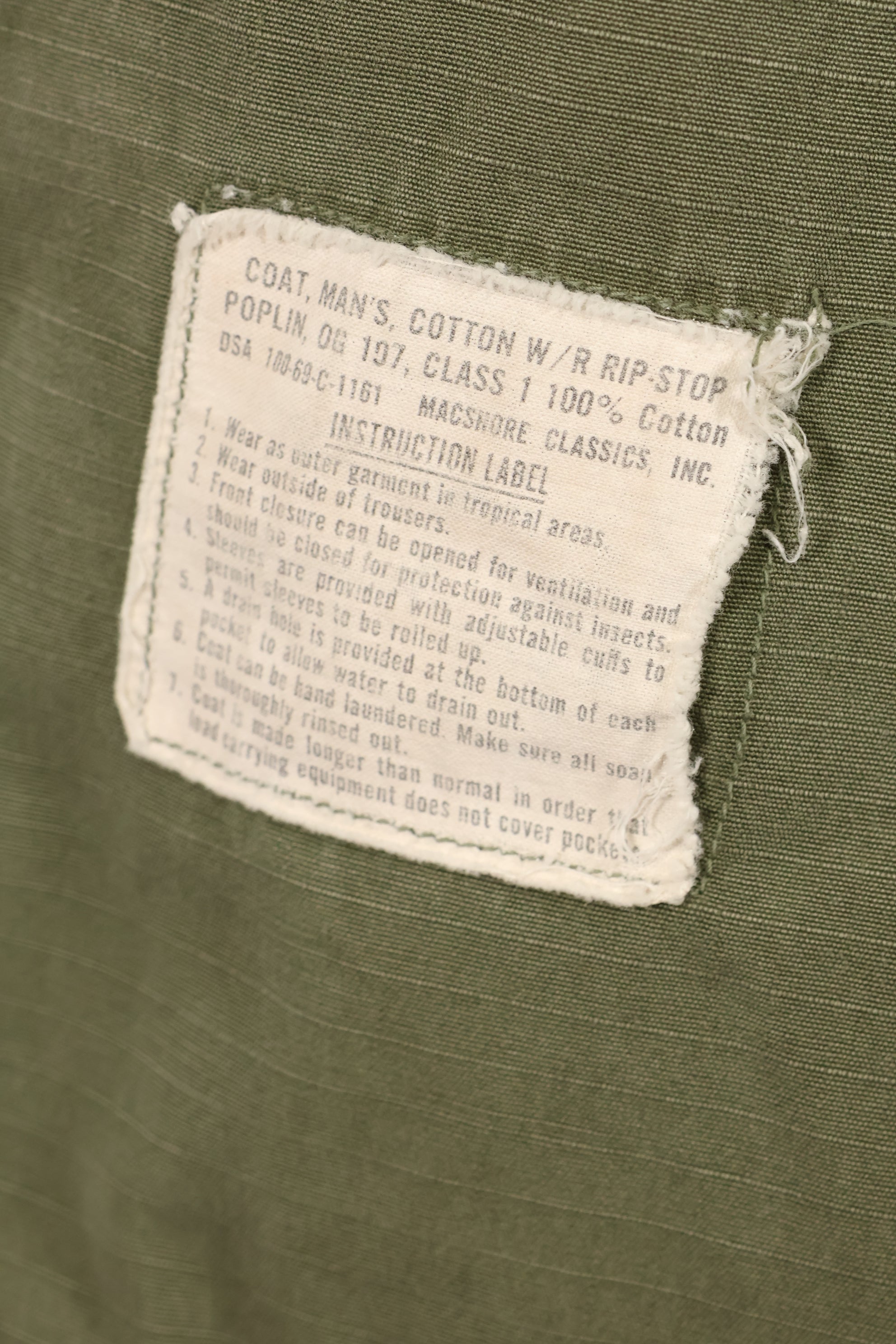 1969 Contract SMALL-REGULAR 4th Model Jungle Fatigue Jacket Used Film Company Release C