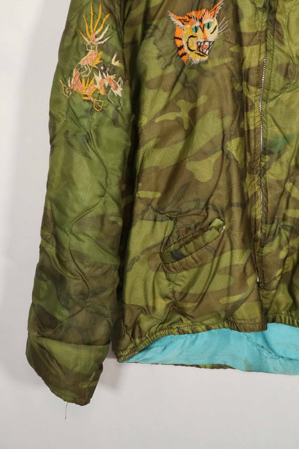 Real U.S. Army Poncho Liner Tour Jacket 1970-1971 TAY NINH CU CHI