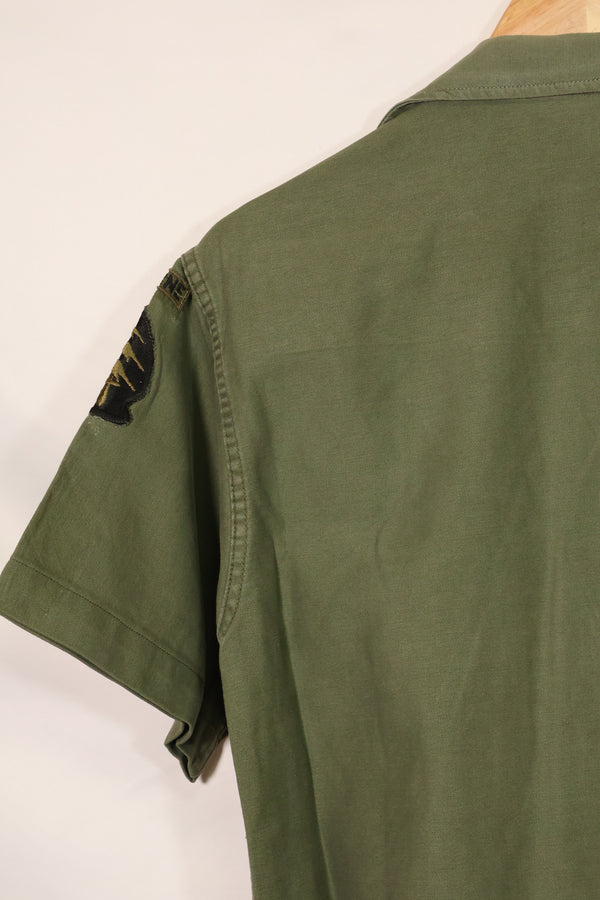 1960's Ex-Green Beret Soldier Release OG-107 Utility Shirt with First Attachment Patch, Used, C