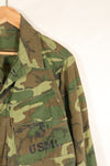 Contract circa 1967, size tag missing, early print, USMC non-rip ERDL jungle fatigues jacket, used