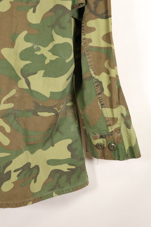 Contract circa 1967, size tag missing, early print, USMC non-rip ERDL jungle fatigues jacket, used