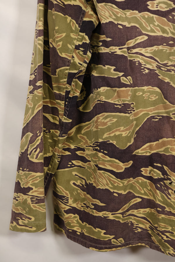 Real Late War Pattern US Size Tiger Stripe Shirt with Pocket Modification Used