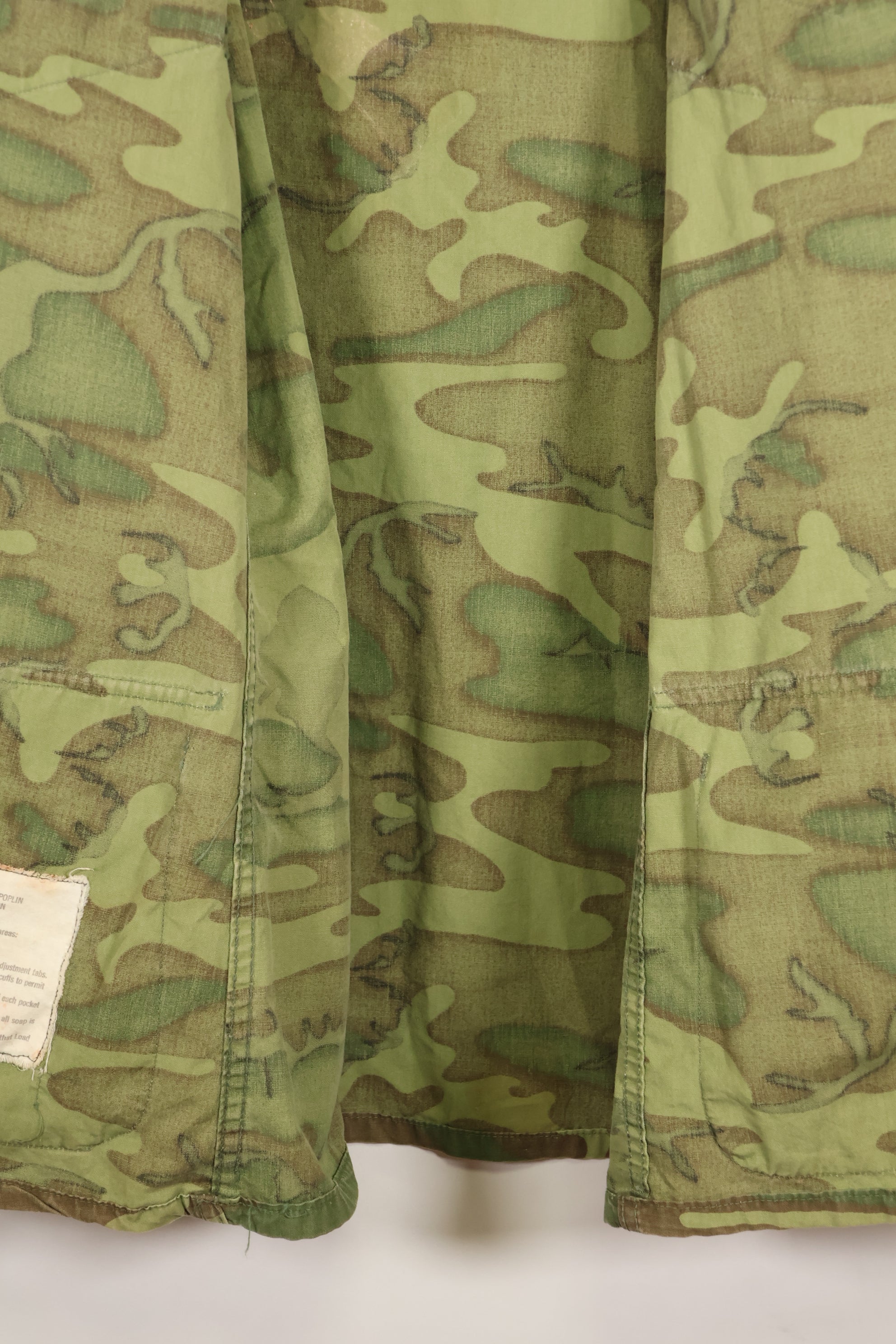 Circa 1967, M-L, ERDL, non-ripstop, early print, jungle fatigues jacket, used