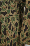 1980's Korean Army Frogskin Camouflage HBT Shirt Used D