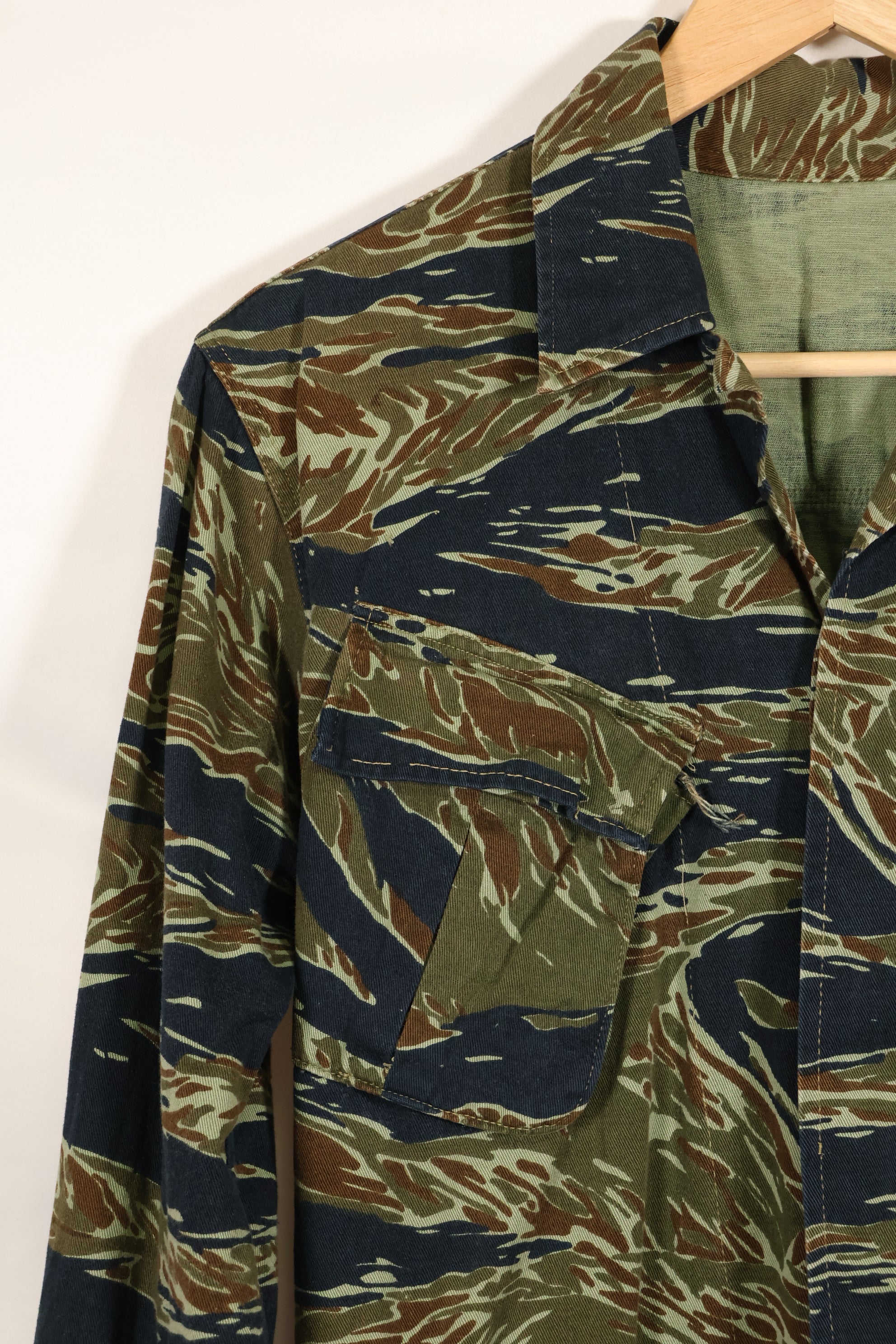 Estimated 1970s Silver Tiger Tiger Stripe Fatigue Jacket, used.