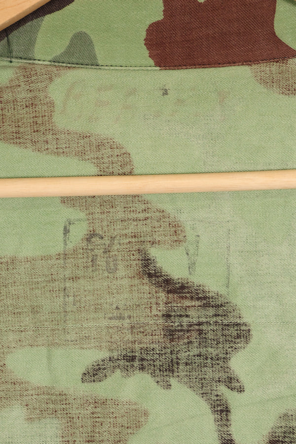 1960s US Army Advisor ARVN BDQ Ranger Shirt 4 Pockets Leaf Camouflage Shirt Used