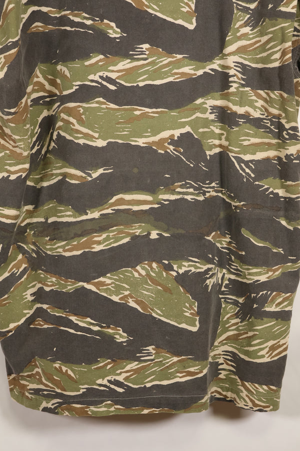 Estimated 1970s locally made tiger stripe short sleeve shirt, used.