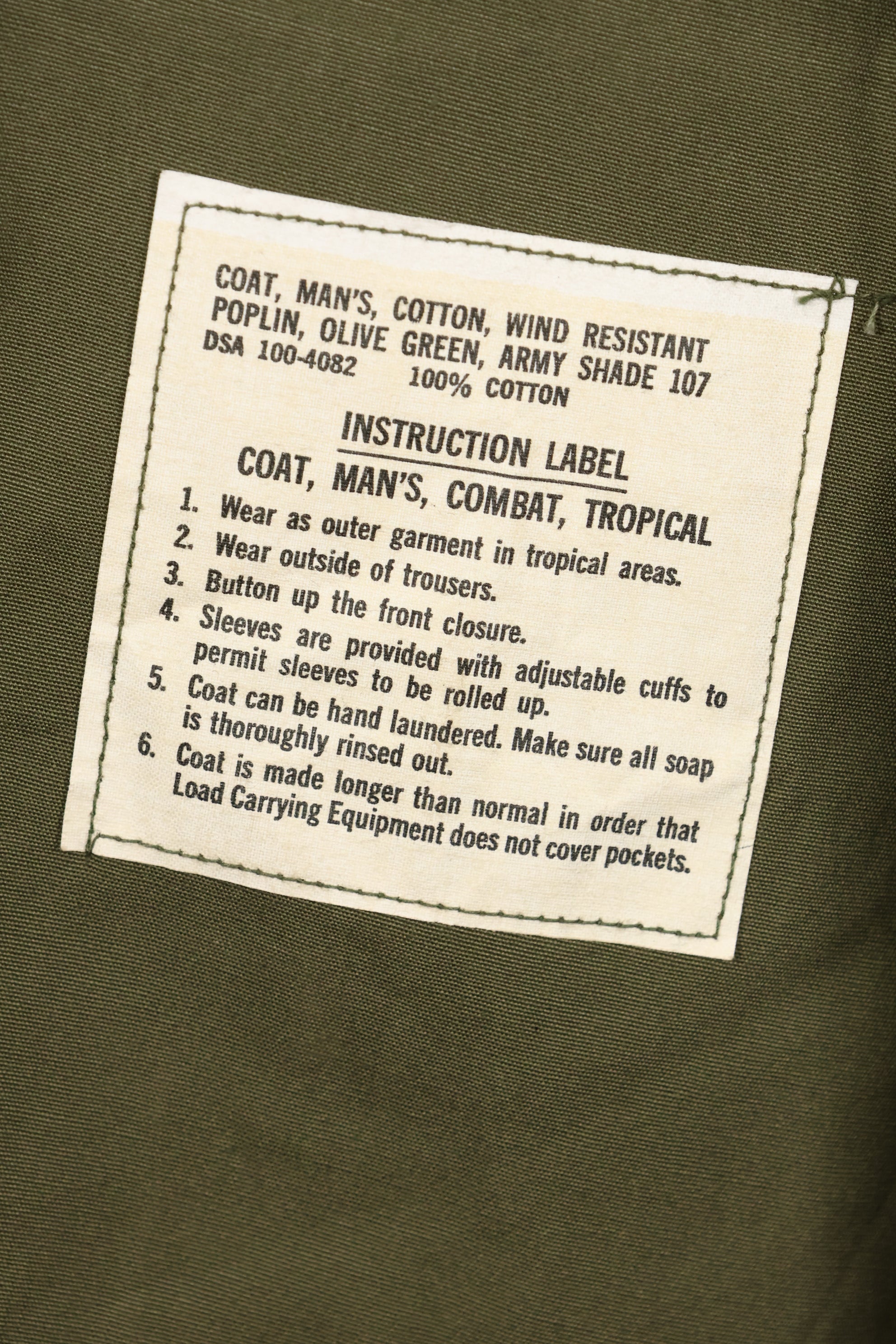 Circa 1967, Deadstock, S-L, 3rd Model Jungle Fatigue Jacket, Good Condition, NOS