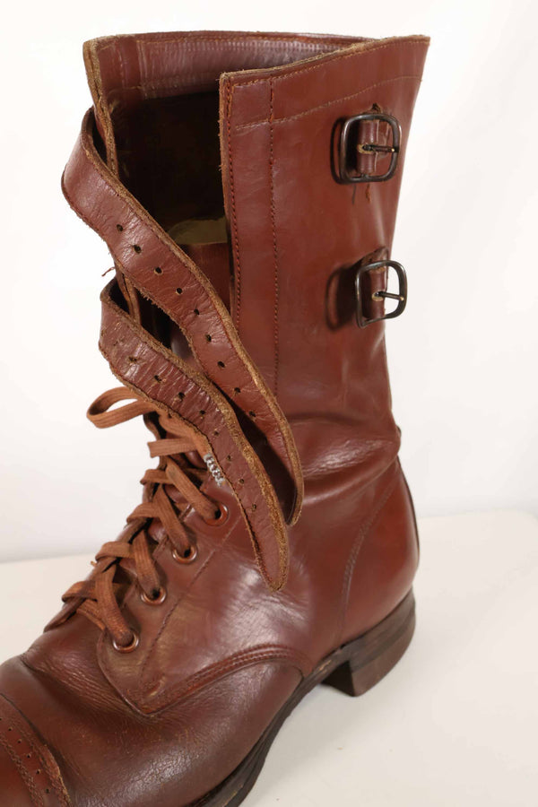 1940's U.S. Army M40 Cavalry shorts boots, 2 buckles, used, A