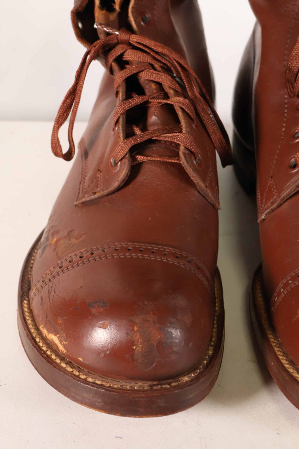 1940's U.S. Army M40 Cavalry Long Boots, 3 buckles, used.