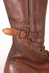 1940's U.S. Army M40 Cavalry Long Boots, 3 buckles, used.