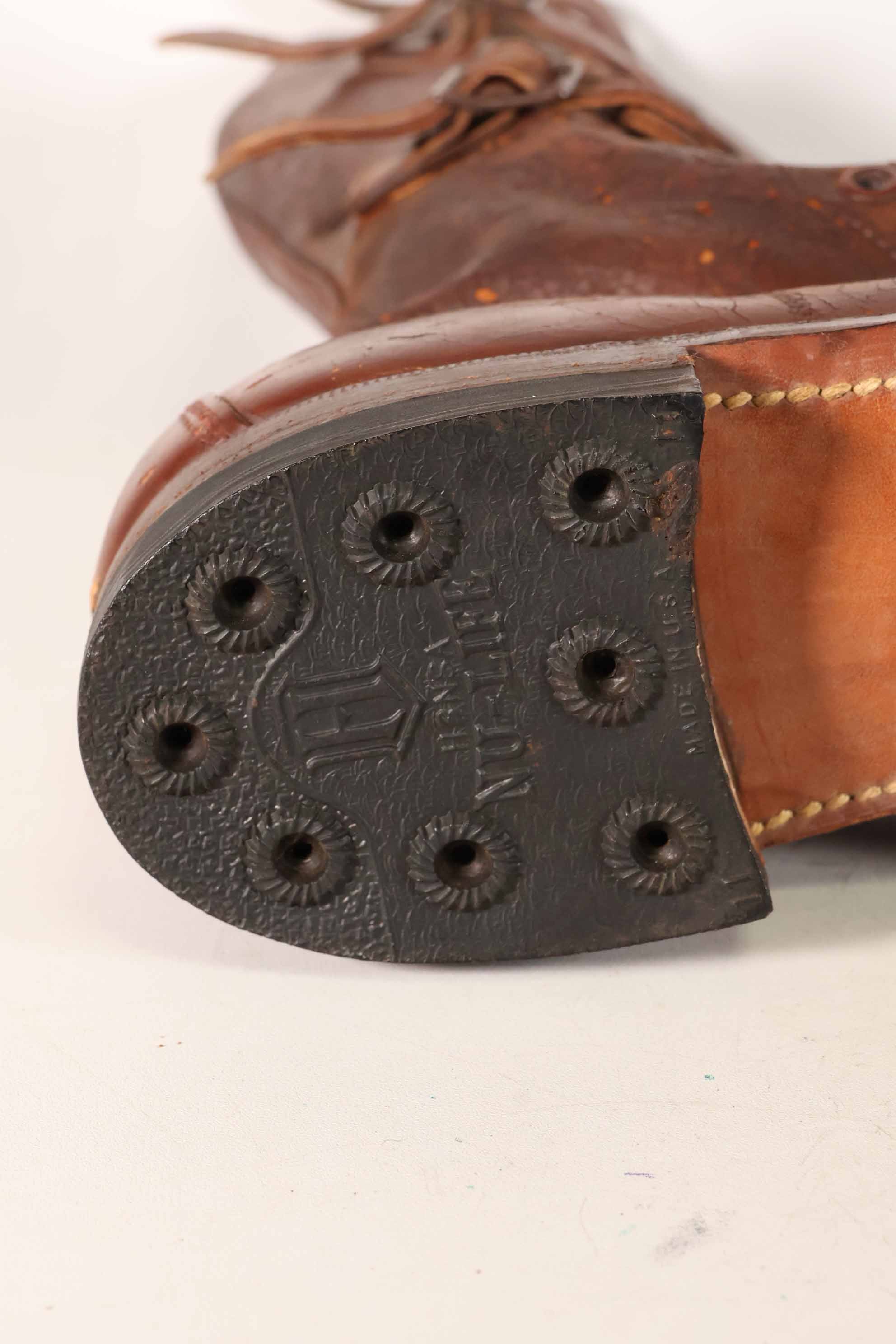 1940's U.S. Army M40 Cavalry Long Boots, 3 buckles, used.