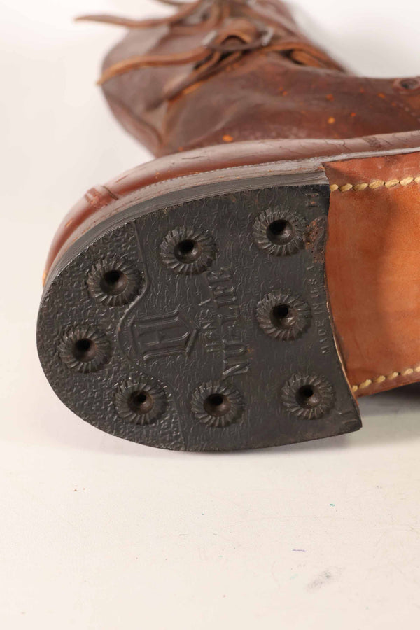 1940's U.S. Army M40 Cavalry Long Boots, 3 buckles, used.