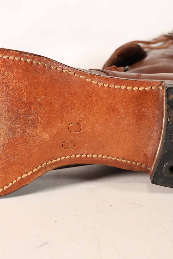 1940's U.S. Army M40 Cavalry Long Boots, 3 buckles, used.