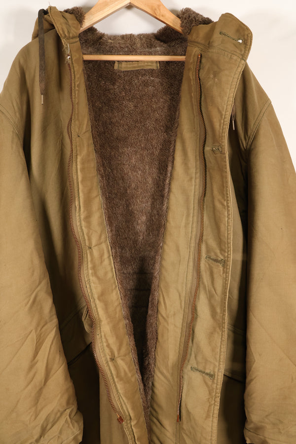 1940s, WWII, U.S. Navy, N-1 Deck Coat, Hooded Jacket, Faded, Stenciled, Used