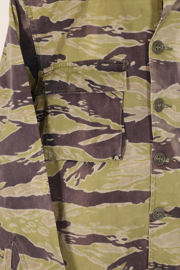 Real heavyweight fabric late war pattern tiger stripe shirt, used.