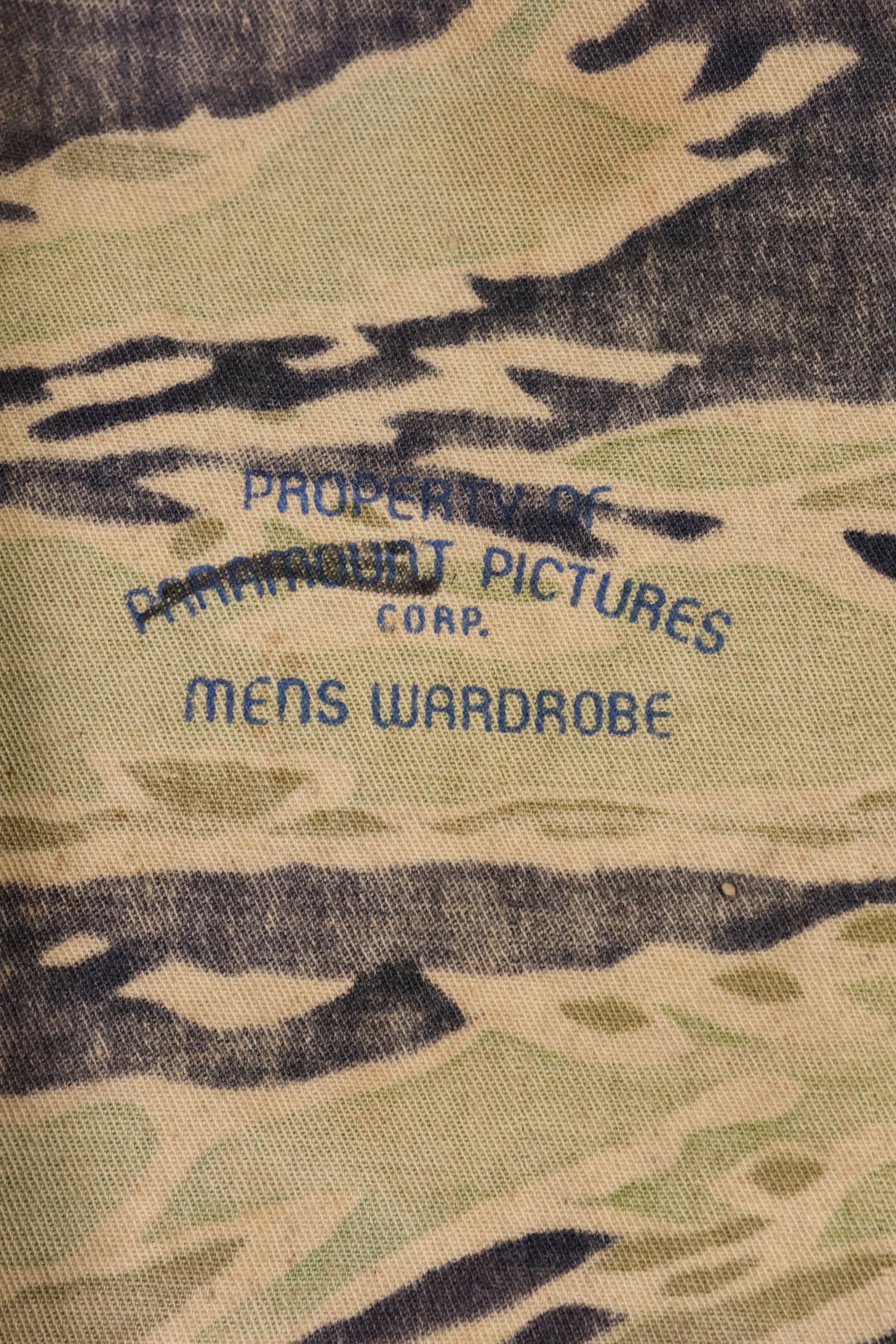 Real Movie Costume Late War Pattern US-Size Tiger Stripe Shirt Paramount Pictures