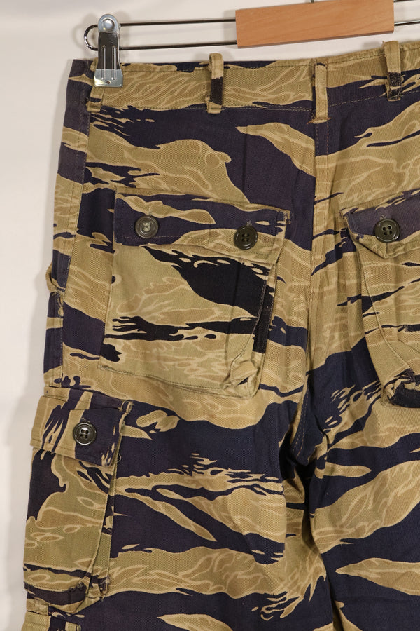 Late 1960s Gold Tiger Stripe Pants US Cut US-M Modified Faded Used