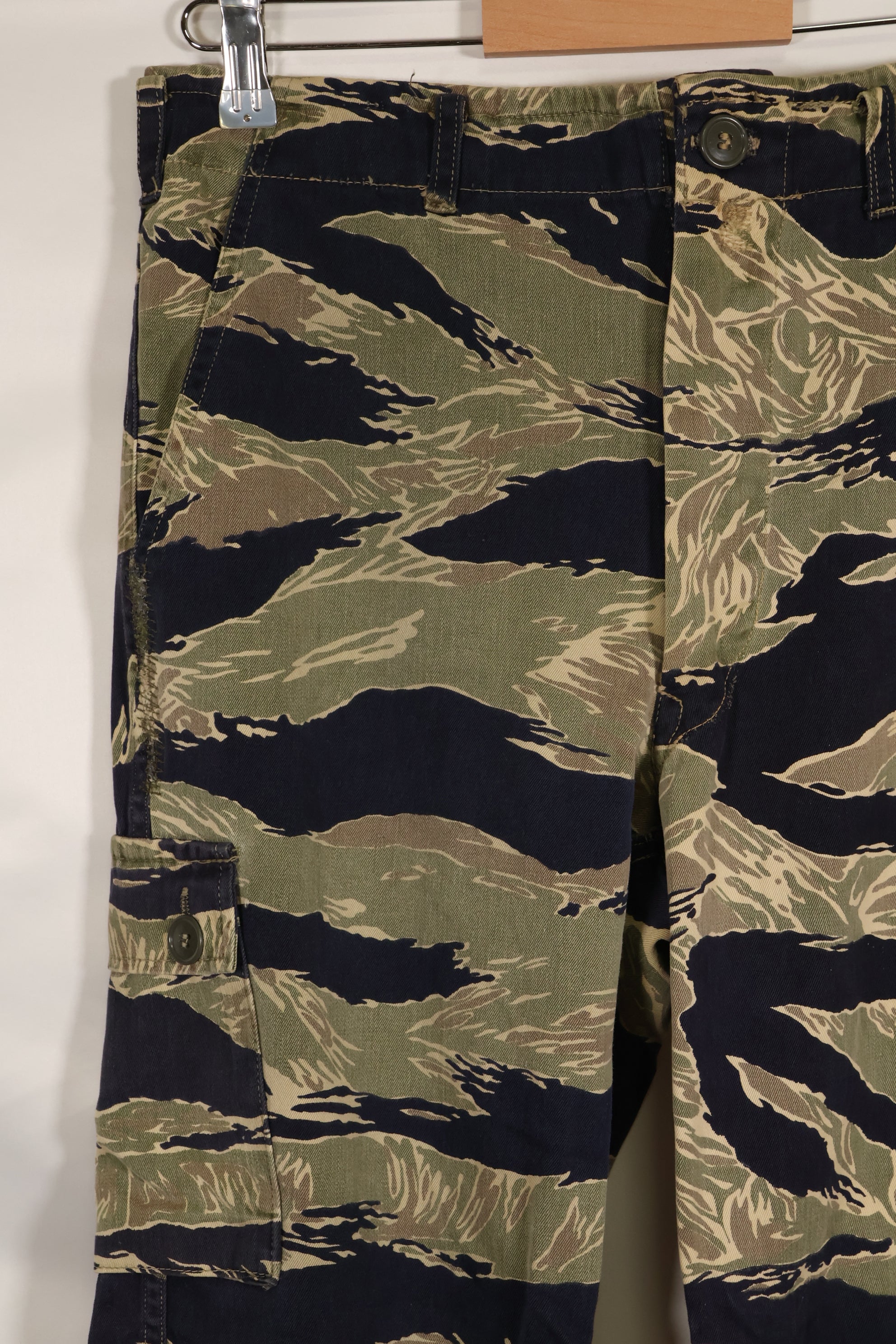 Real Okinawa Tiger Pattern Tiger Stripe Pants with alterations US Cut US-S Used