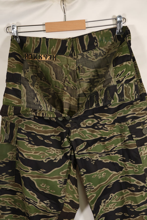 Actual Late War Pattern Presumed US-M Tiger Stripe Pants, almost unused, with name
