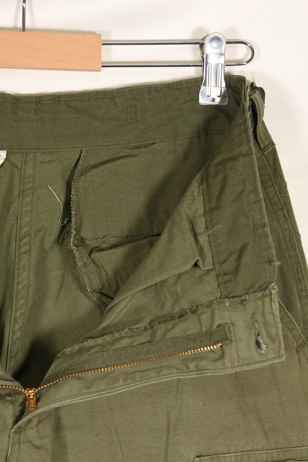 Estimated 1968–69 S-L 4th Model Jungle Fatigue Pants, Used, No Contract Tag