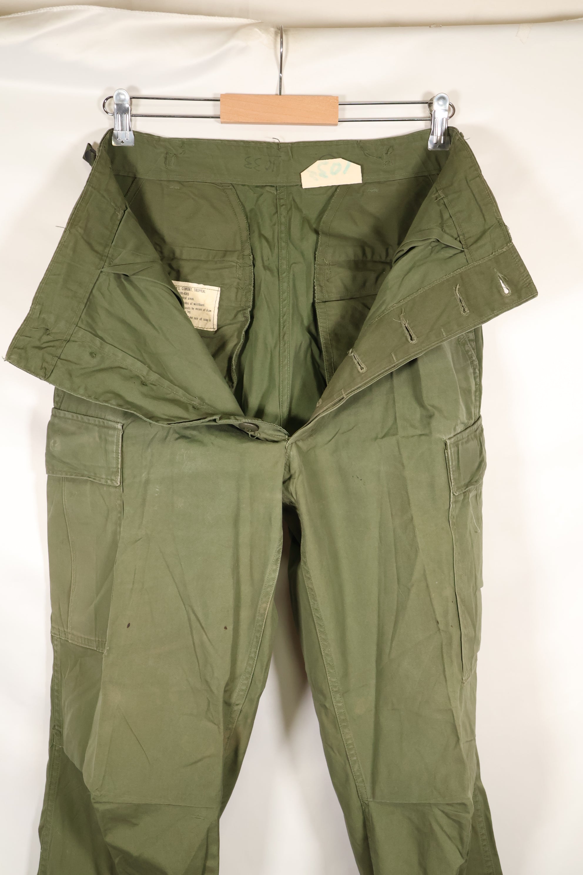Estimated circa 1967 | S-L | 3rd Model Non-Ripstop Jungle Fatigue Pants | Faded | Used