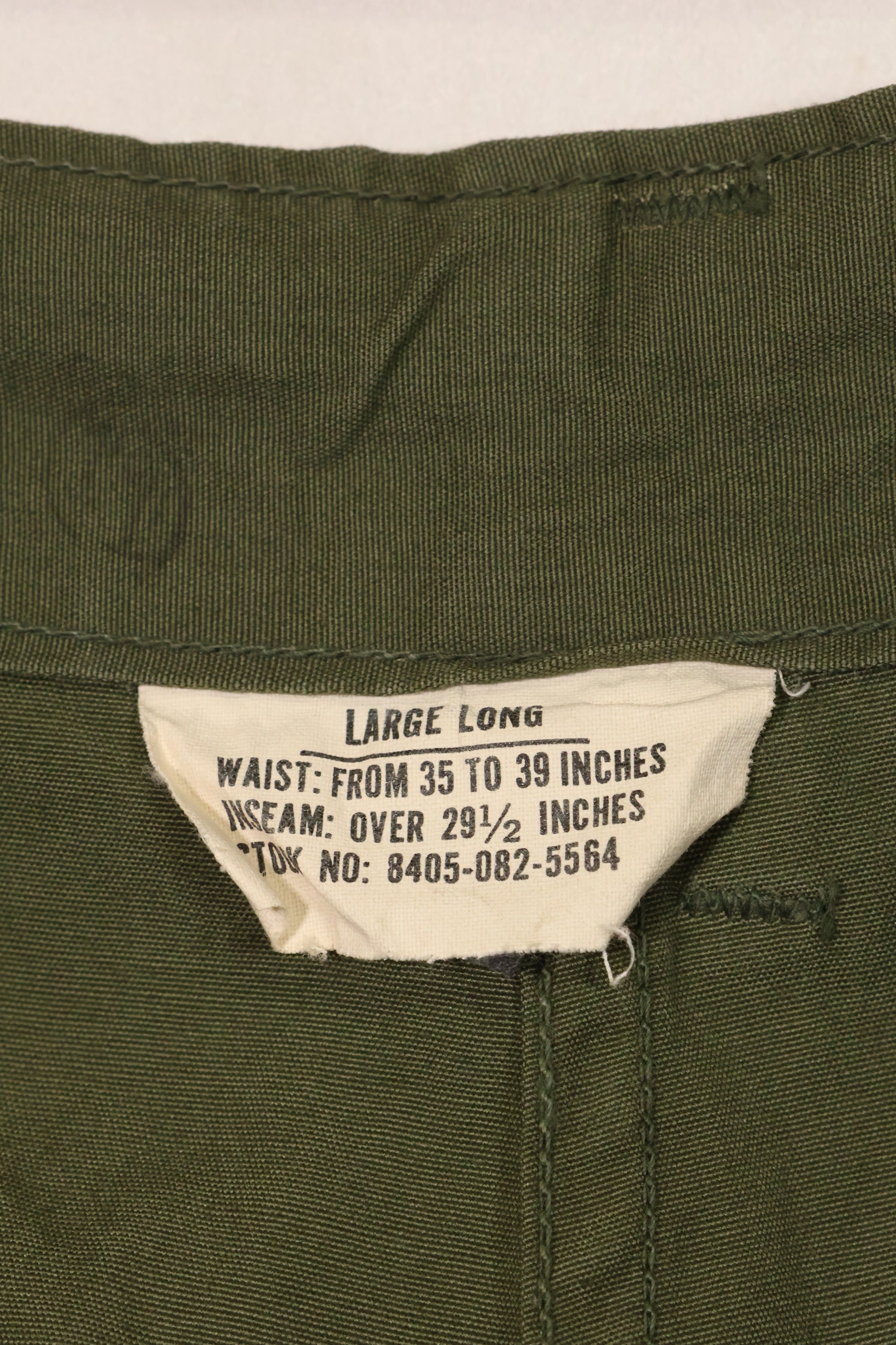 1967 Contract 3rd Model Non Ripstop Jungle Fatigue Pants L-L Almost Unused
