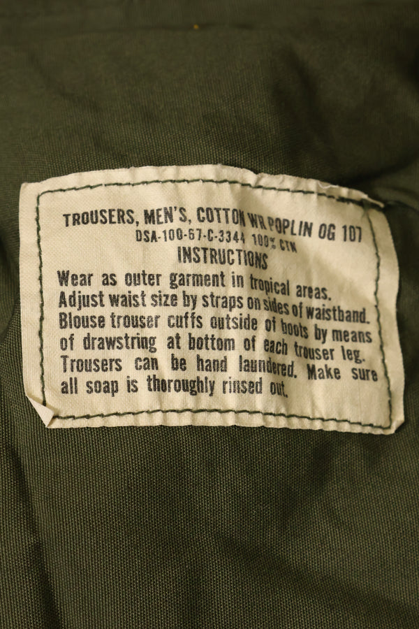 1967 Contract 3rd Model Non Ripstop Jungle Fatigue Pants L-L Almost Unused