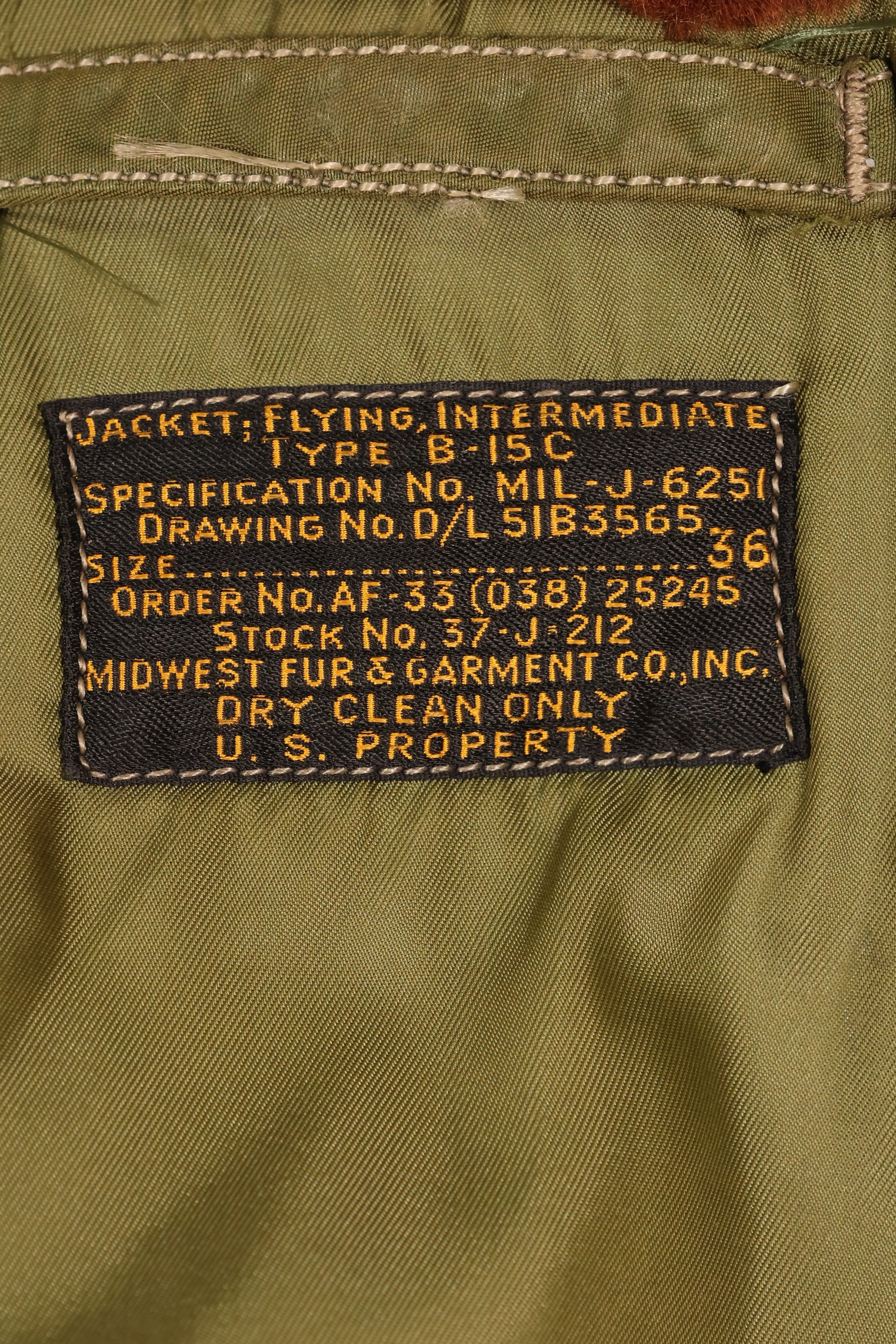 Late 1940s–Early 1950s, U.S. Air Force, B-15C Flight Jacket, Rare Green Version, Used