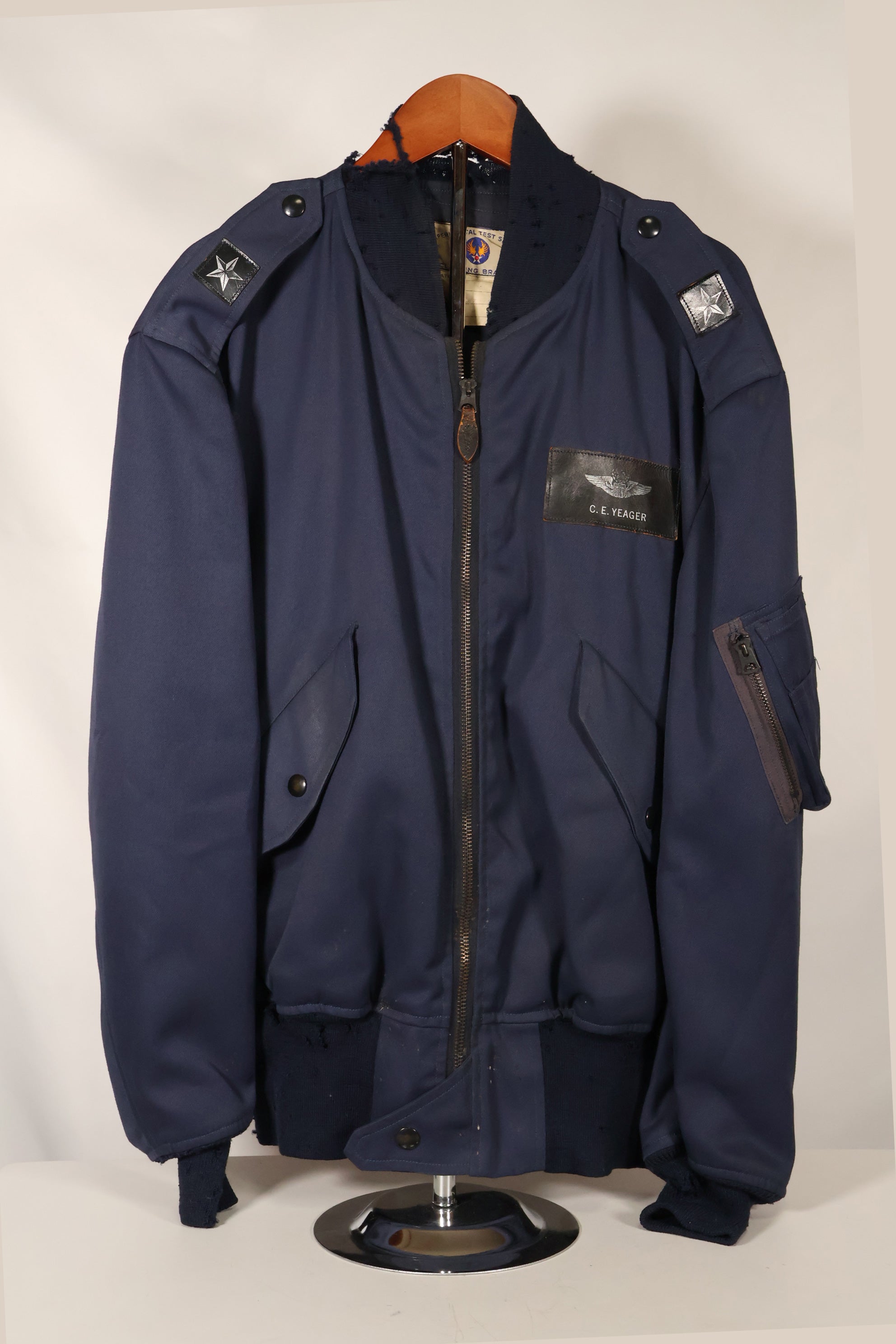 1969 Air Force Major General Chuck Yeager test sample branch made flight jacket with insignia