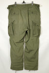 1964 Contract 1st Model Jungle Fatigue Pants, L-R, stained, repaired, used.