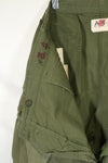 1964 Contract 1st Model Jungle Fatigue Pants, L-R, stained, repaired, used.