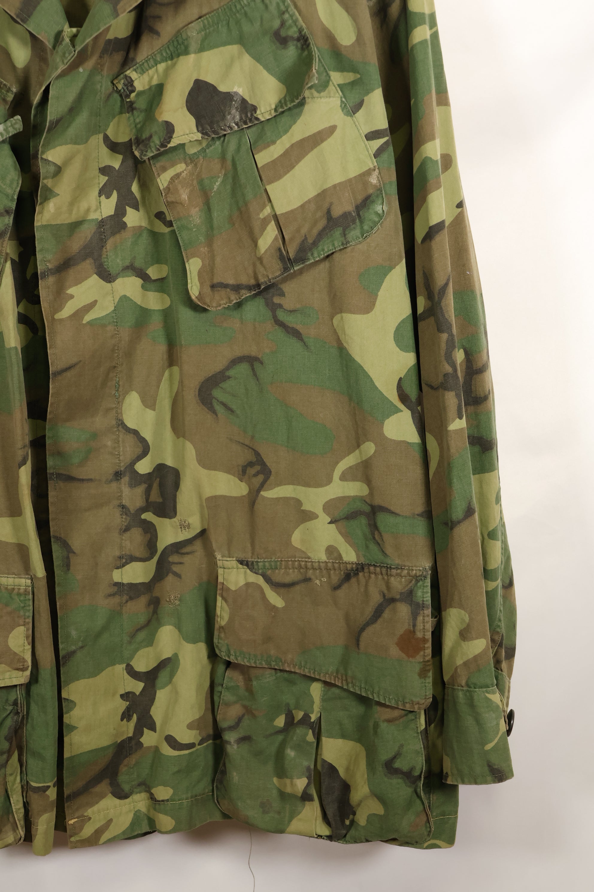 Circa 1966-67 X-L-R Non Ripstop Early Print ERDL Fatigue Jacket Used