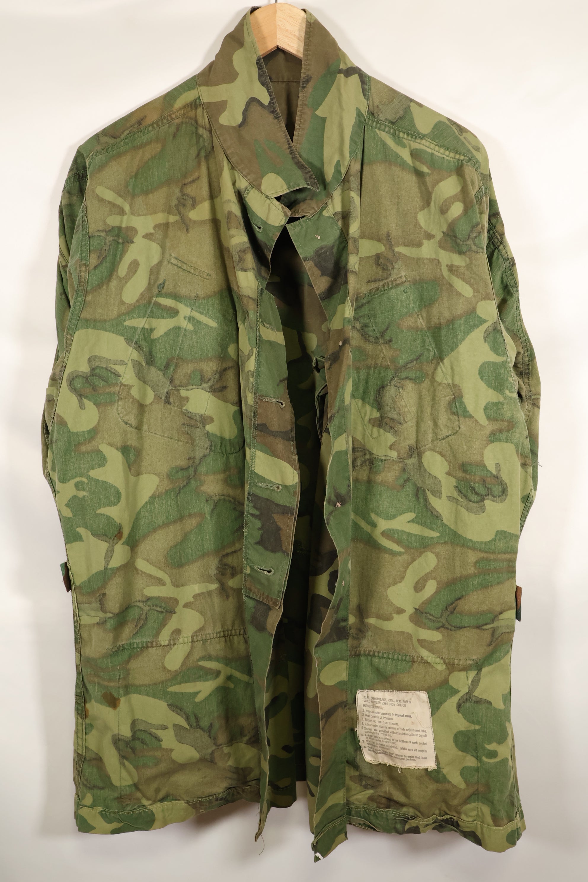 Circa 1966-67 X-L-R Non Ripstop Early Print ERDL Fatigue Jacket Used