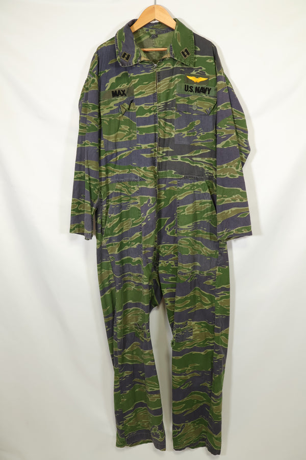 1970s Late War Pattern VNMC Tiger Stripe Flight Suit with patch retrofitted