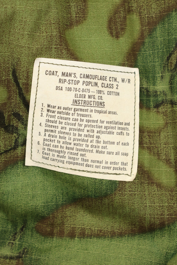 1970 Contract Deadstock X-L-R ERDL Green Leaf Camouflage Jungle Fatigue Jacket
