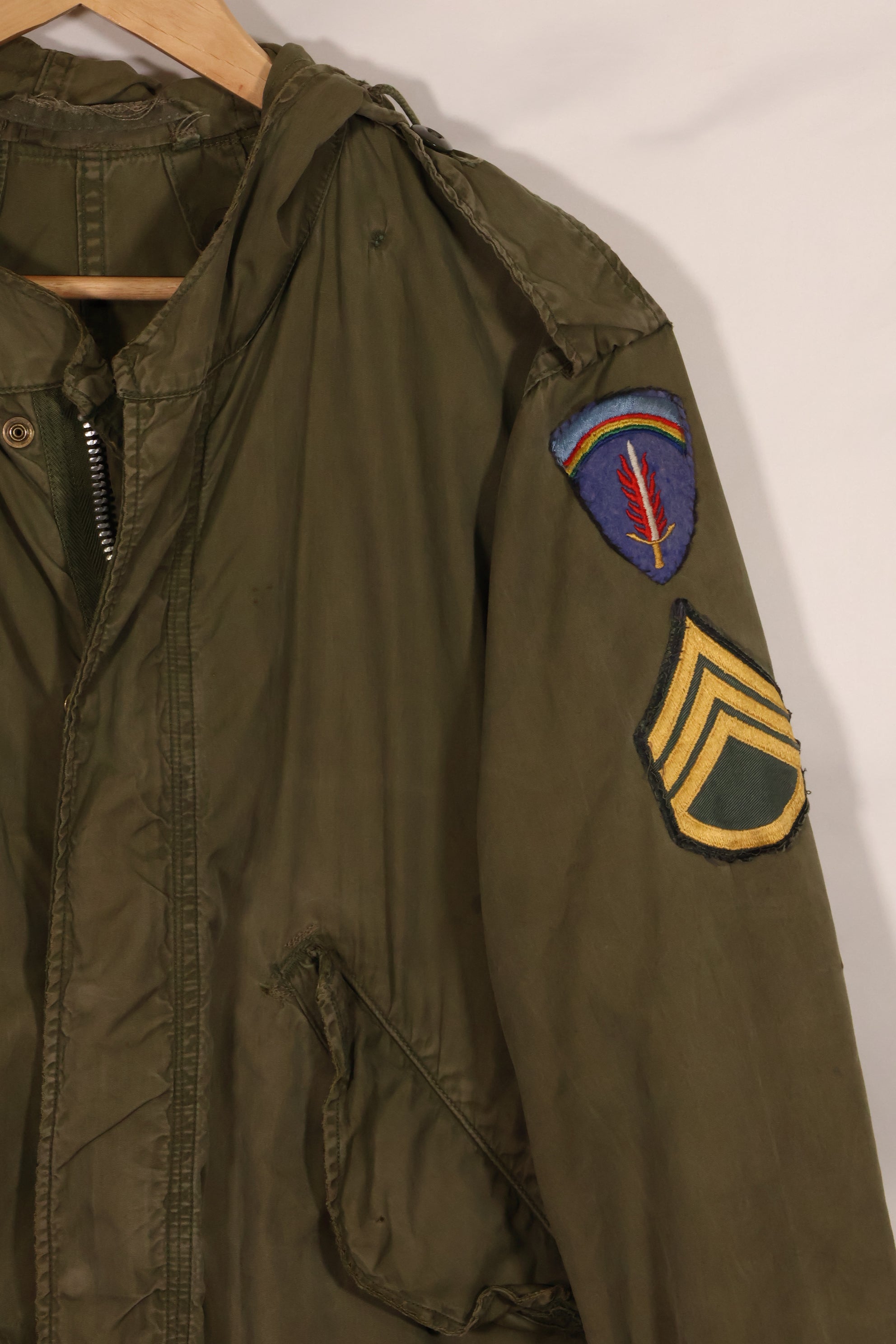 1950's U.S. Soldiers stationed in Europe X-SMALL M51 Field Parka, shell only, with patch, used.