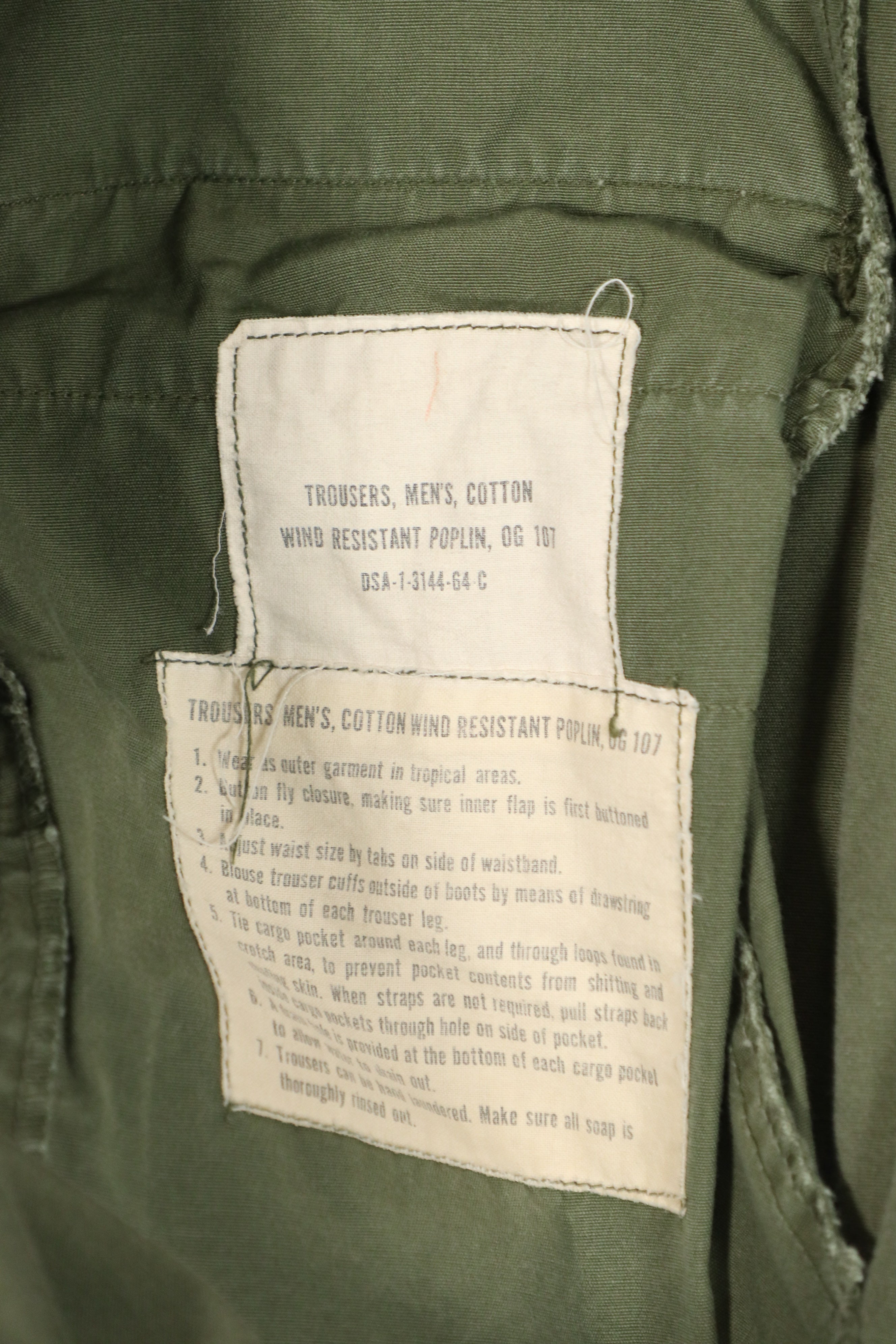 Real 1964 1ST MODEL Jungle Fatigue M-R Pants Used A