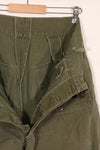 Real 1940s WWII US made British Army HBT jungle trousers, used.