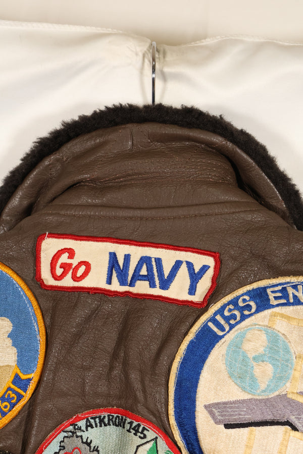 1977 Contract US Navy G-1 Flight Jacket with patches, size 40, good condition.