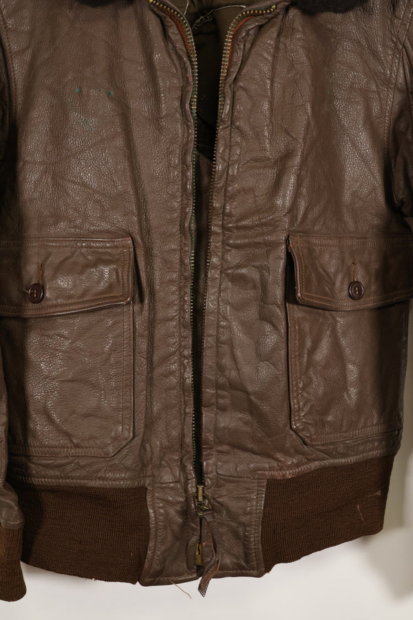 1977 Contract US Navy G-1 Flight Jacket with patches, size 40, good condition.