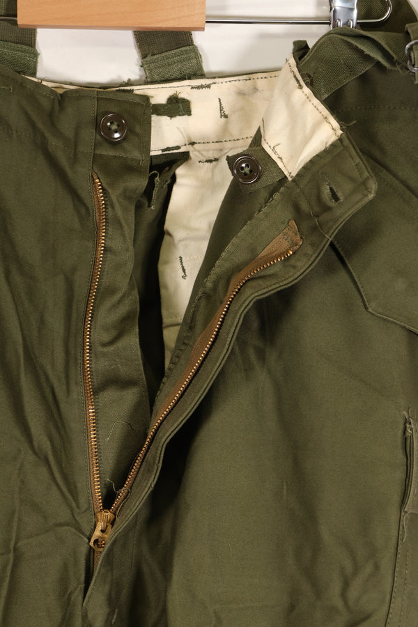 1951 Contract L-R M51 Cotton Field Pants with suspenders, used.