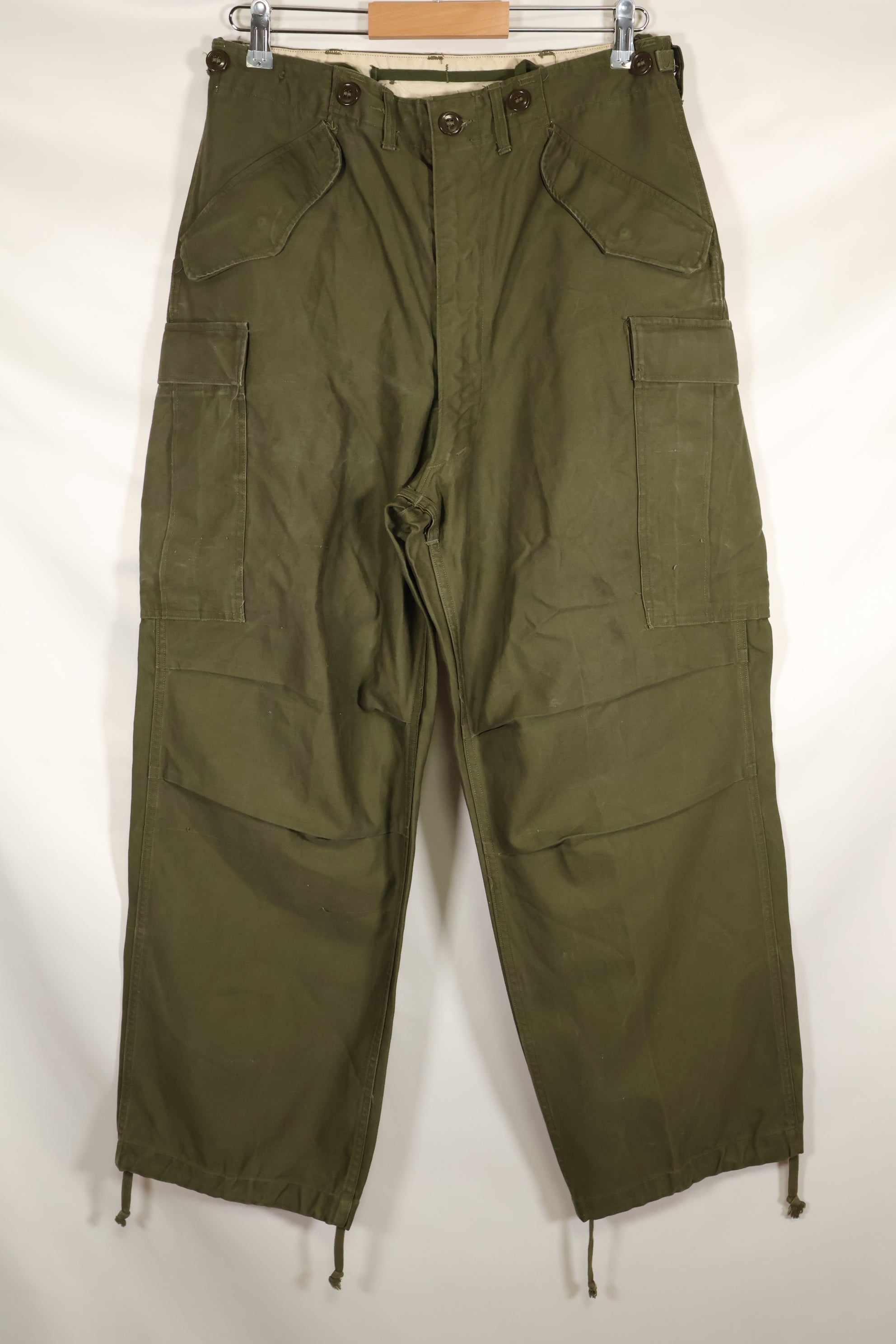 1951 Contract S-R M51 Cotton Field Pants with suspenders, used.
