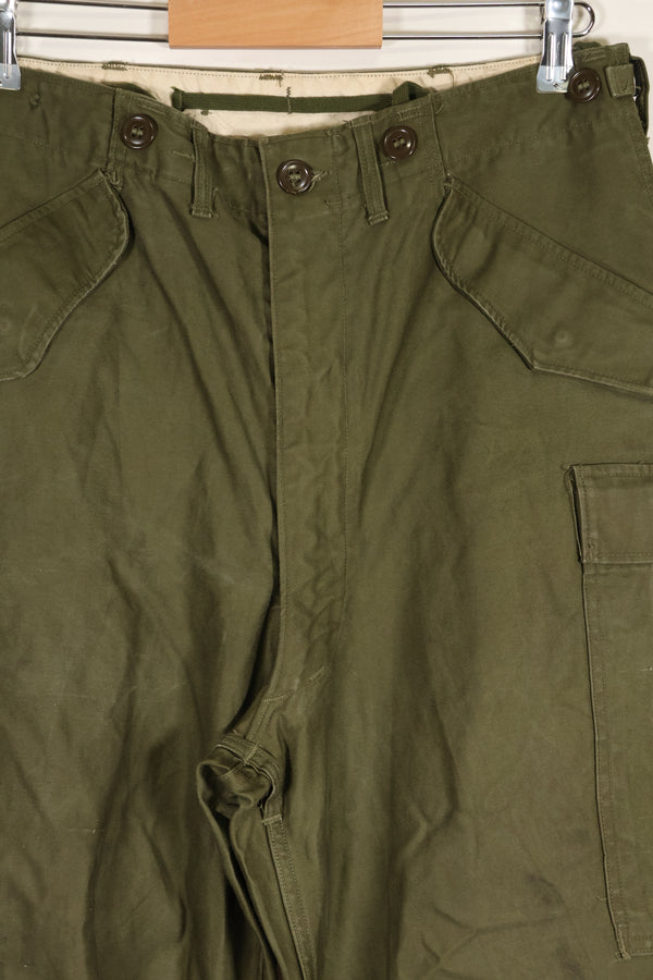 1951 Contract S-R M51 Cotton Field Pants with suspenders, used.