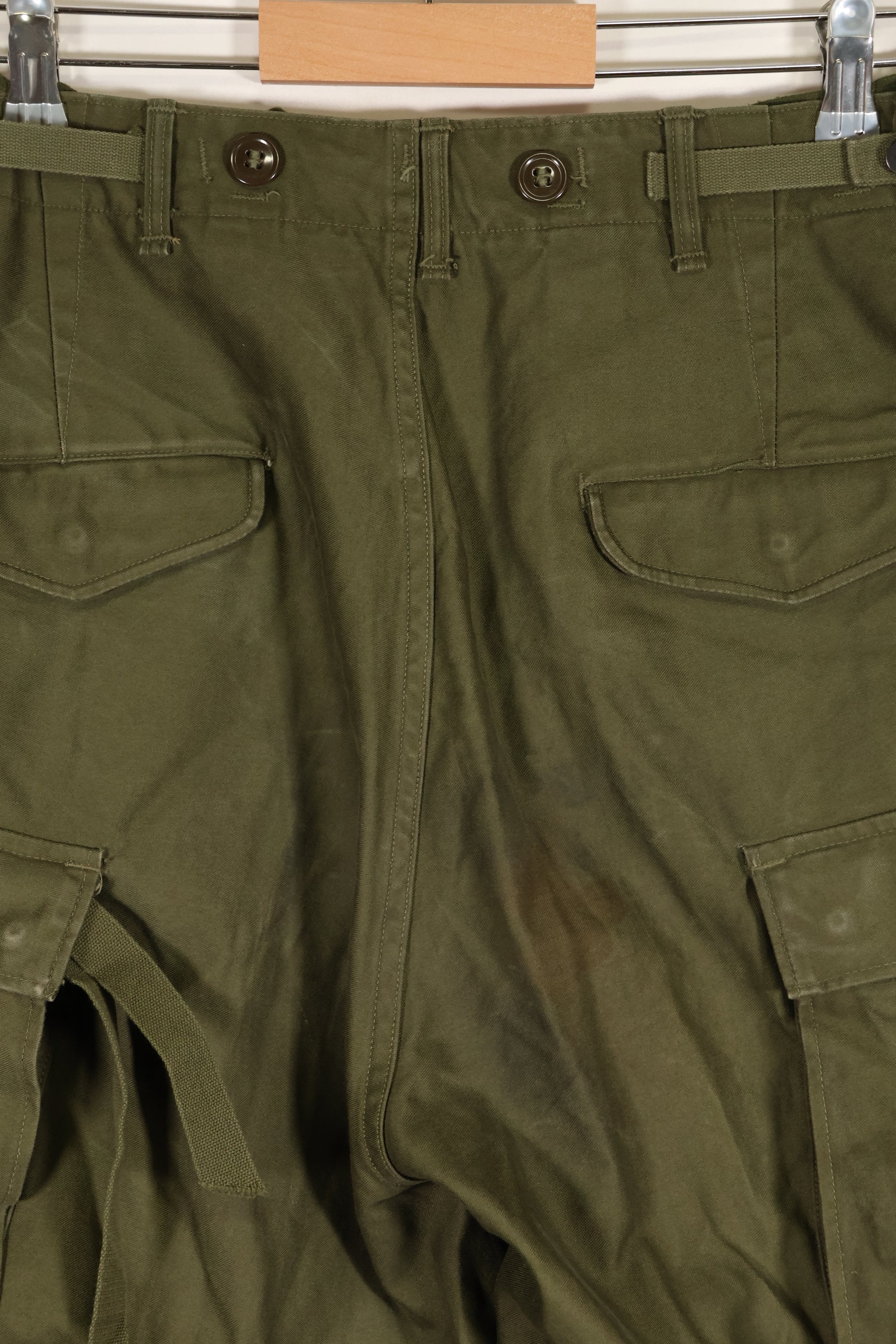 1951 Contract S-R M51 Cotton Field Pants with suspenders, used.