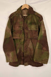 Real 1961 ARVN Windproof camouflage shirt, light fabric, missing buttons, rare.