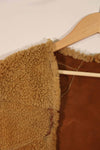 Civilian 1960s-70s sheepskin vest, used, scratches, stains.