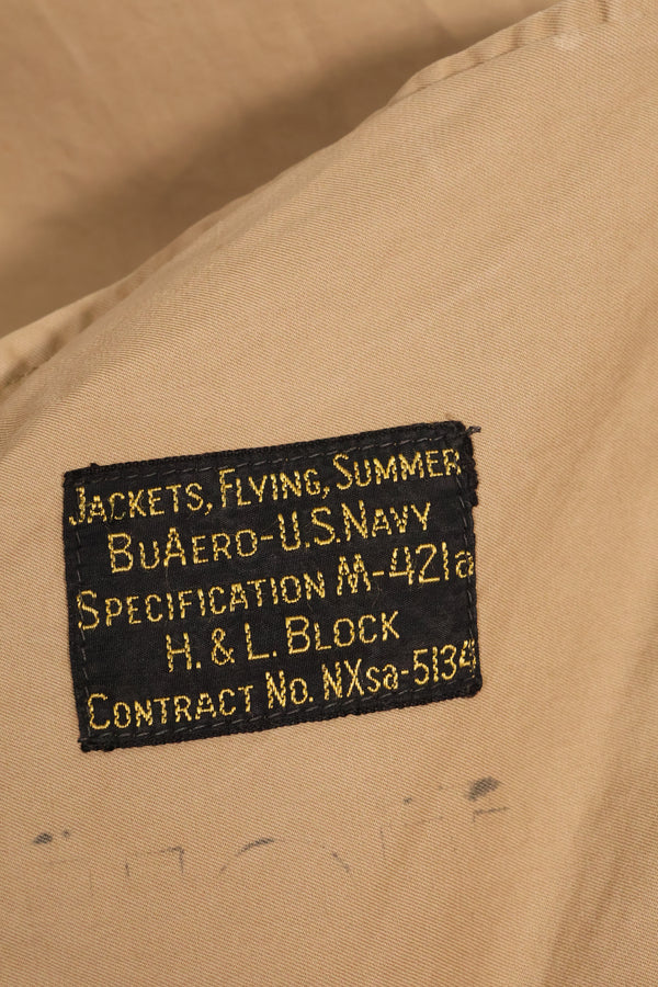1942-43 Contract U.S. Navy M-421A SUMMER FLIGHT JACKET - Contract NXsa-5134 / Made by H.&L. Block