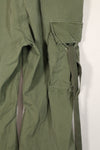 Real 2nd Model Jungle Fatigue Pants with leg ties, large size, stained, used.