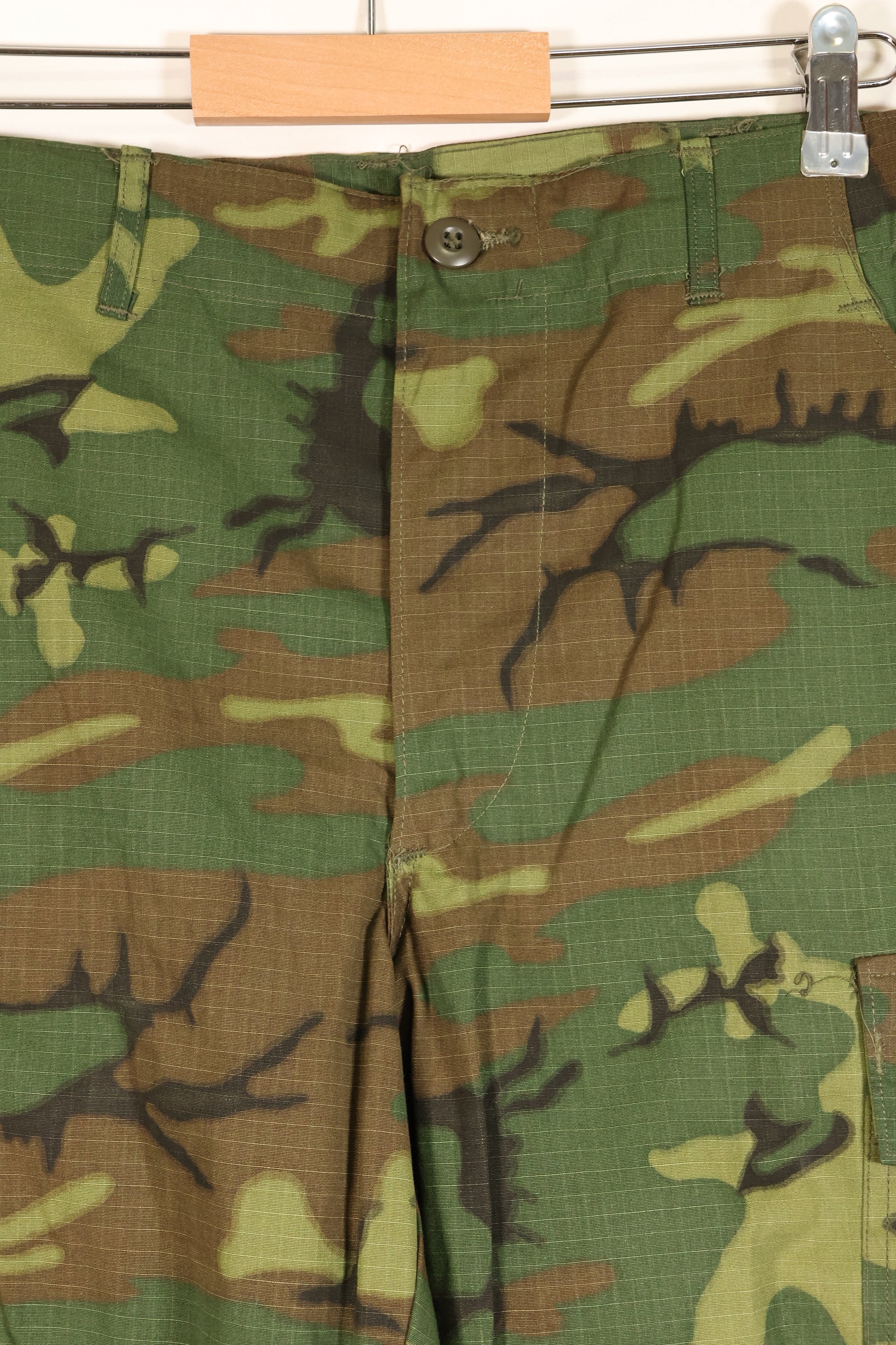 1968 Contract, S-R, Ripstop Fabric, ERDL Leaf Camo, Fatigue Pants, Good Condition, Used